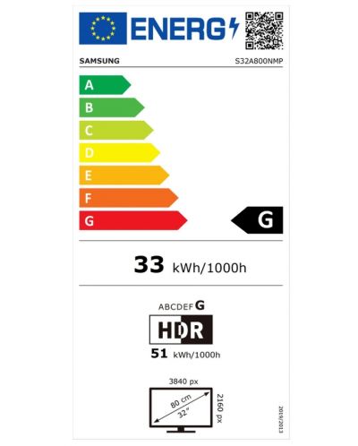 Монитор Samsung - S32A800, 32'', VA, 4К, Anti-Glare, черен - 6