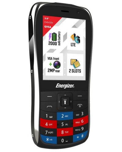 Мобилен телефон Energizer - E284S, 2.8'', 64MB/128MB, черен - 3