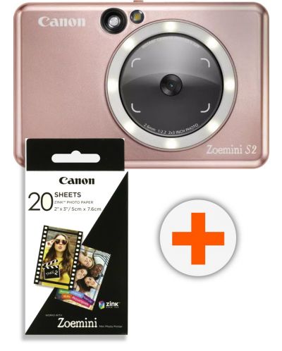 Моментален фотоапарат Canon - Zoemini S2, 8MPx, Rose Gold - 1
