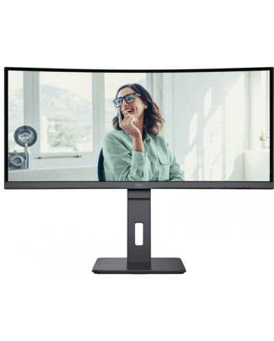 Монитор AOC - CU34P3CV, 34'', UWQHD, VA, Curved, Anti-Glare, черен - 2