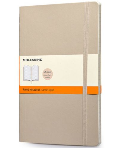 Тефтер с меки корици Moleskine Classic – Бежов, линирани листа
