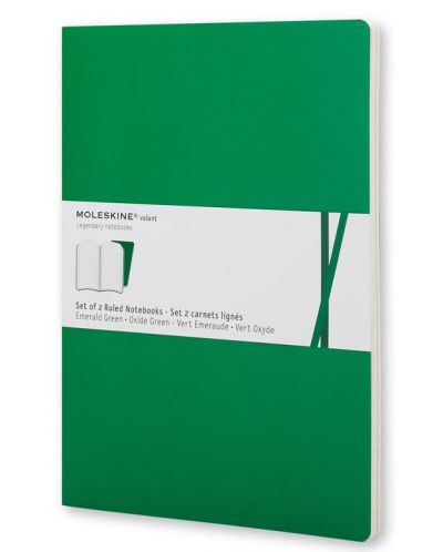 Комплект тефтери Moleskine Volant Notebook – Зелен, линирани листа - 1