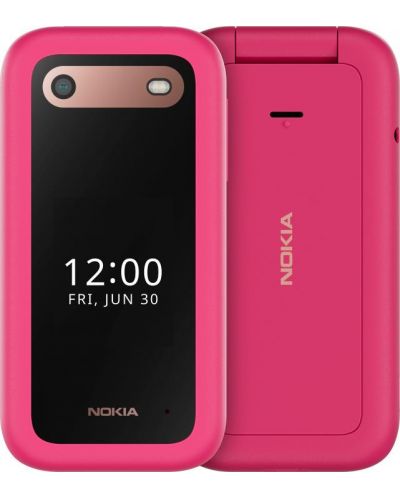 Мобилен телефон Nokia - 2660 Flip, 2.8'', 48MB/128MB, розов - 1
