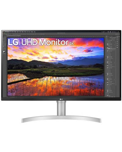 Монитор LG - 32UN650-W, 31.5", UHD, LED IPS, Anti-Glare, черен - 1