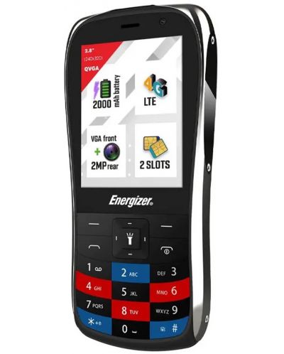 Мобилен телефон Energizer - E284S, 2.8'', 64MB/128MB, черен - 4