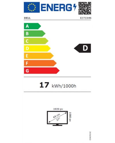 Монитор Dell - E2723H, 27", FHD, VA, Anti-Glare, черен - 5