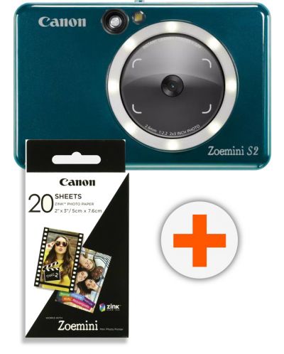 Моментален фотоапарат Canon - Zoemini S2, 8MPx, Aquamarin - 1