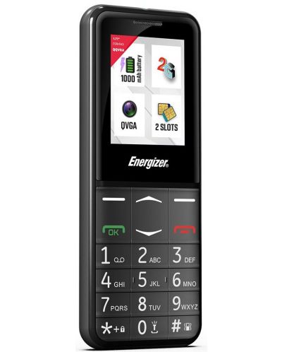 Мобилен телефон Energizer - E4, 1.77'', 32MB/32MB, черен - 3