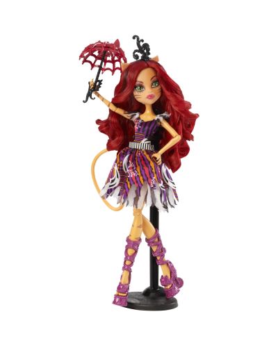Кукла Mattel Monster High Freak Du Chic: Торалей Страйп с червено чадърче - 4