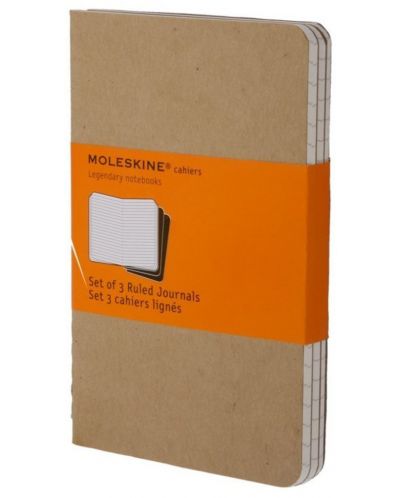 Комплект джобни тефтери Moleskine Cahier Journals – Бежов, 3 броя - 1