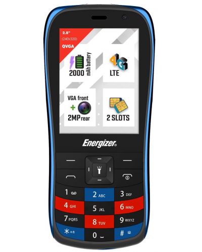 Мобилен телефон Energizer - E284S, 2.8'', 64MB/128MB, син - 1