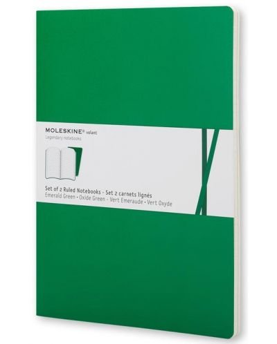 Комплект джобни тефтери Moleskine Volant Notebook – Зелен, линирани листа - 1