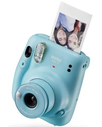 Моментален фотоапарат Fujifilm - instax mini 11 + калъф и хартия, син - 3