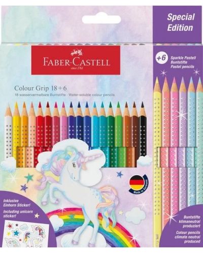 Моливи Faber-Castell Grip 2001 - 18+6 блестящи цвята - 1