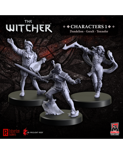 Модел The Witcher: Miniatures Characters 1 (Geralt, Yennefer, Dandelion) - 5
