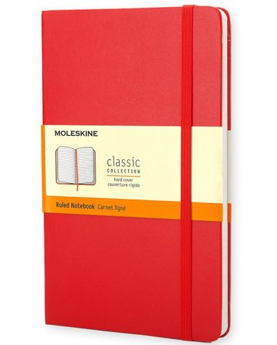 Тефтер с твърди корици Moleskine Classic – Червен, линирани листа - 1
