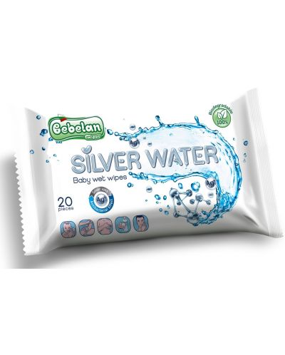 Мокри кърпички Bebelan - Silver water, 20 броя - 1