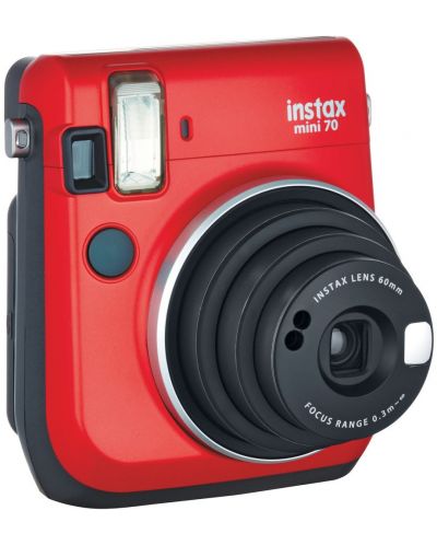Моментален фотоапарат Fujifilm - instax mini 70, червен - 2
