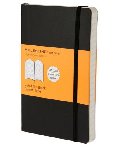 Джобен тефтер с меки корици Moleskine Classic – Черен, линирани листа - 1