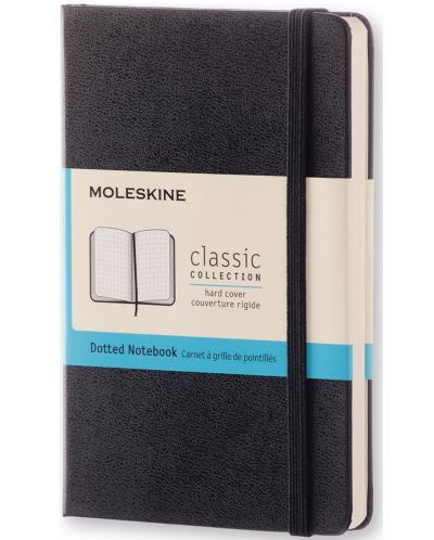 Джобен тефтер с твърди корици Moleskine Classic – Черен със страници на точки - 1