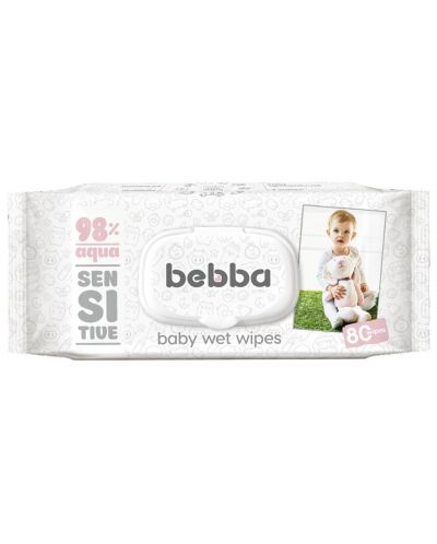 Мокри кърпички с капакSilkline Bebba - Sensitive, 80 броя - 1