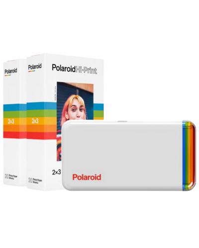 Мобилен принтер Polaroid - Everything Box Hi·Print 2x3 Pocket photo printer, бял - 1
