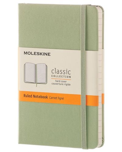 Джобен тефтер с твърди корици Moleskine Classic – Зелен, линирани листа - 1
