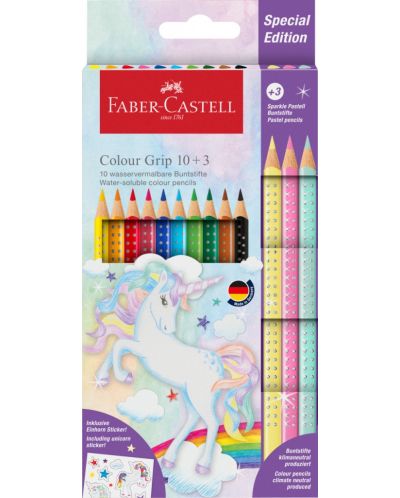 Моливи Faber-Castell Grip 2001 - 10+3 блестящи цвята - 1