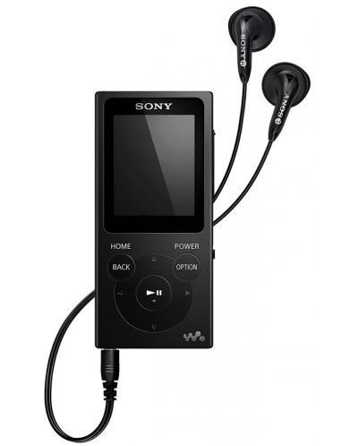 MP4 плейър Sony - NW-E394 Walkman, черен - 1
