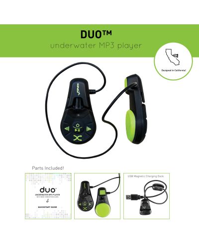 MP3 плеър Finis - Duo, 4GB, черен/зелен - 7