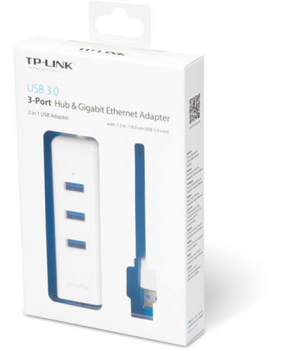 Мрежови адаптер TP-Link - UE330,  USB 3.0/3x USB 3.0, RJ-45, бял - 3