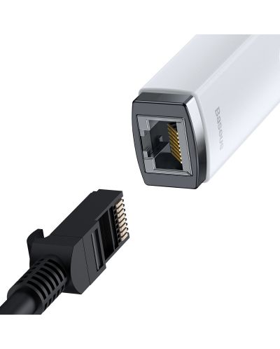 Мрежови адаптер Baseus - Lite, USB-C/RJ45, бял - 3