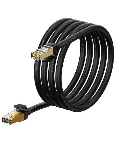 Мрежов кабел Baseus - Speed ​​Seven Fast, RJ45/RJ45, 2 m, черен - 1