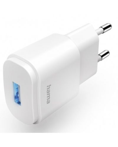 Зарядно устройство Hama - 201645, USB-A, 6W, бяло - 1