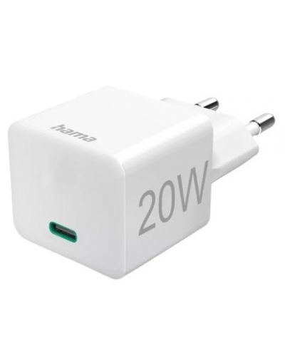 Зарядно устройство Hama - Mini-Charger, USB-C, 20W, бяло - 1