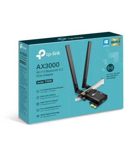 Мрежови адаптер TP-Link - Archer TX55E, 3Gbps, черен - 2