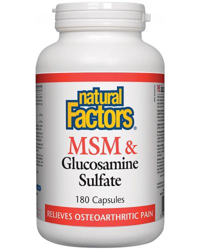 MSM & Glucosamine Sulfate, 180 капсули, Natural Factors - 1