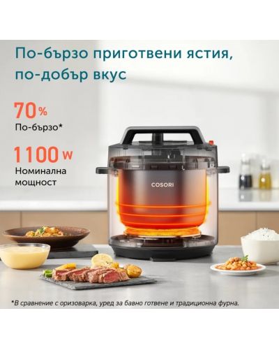 Мултикукър под налягане Cosori - CMC-CO601-SEU, 1100W, 9 програми, черен - 2