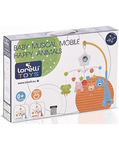 Музикална въртележка Lorelli - Happy Animals, Orange - 2