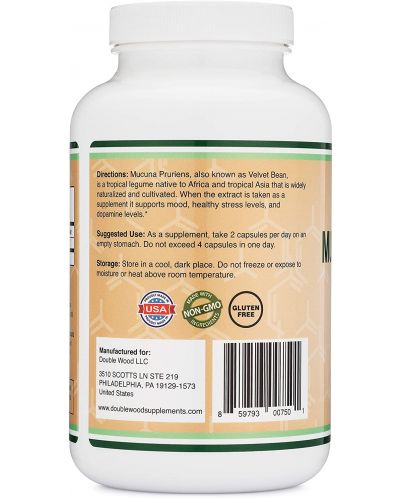 Mucuna Puriens Extract, 210 капсули, Double Wood - 3