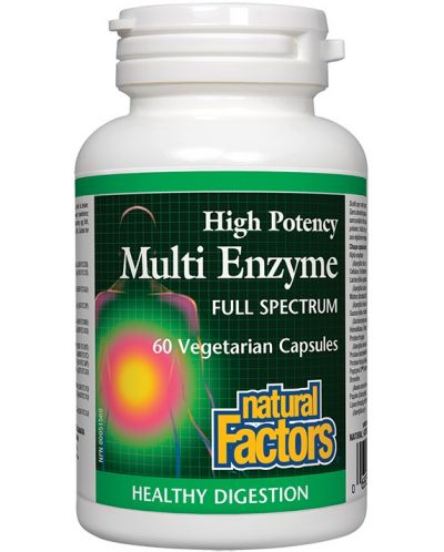 Multi Enzyme Full Spectrum, 450 mg, 60 капсули, Natural Factors - 1