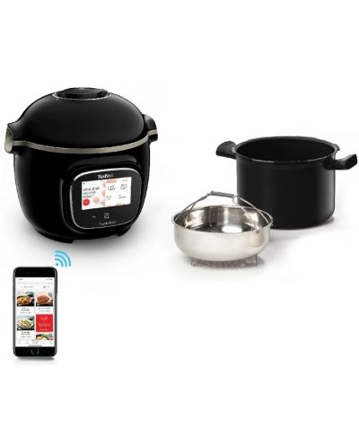 Мултикукър Tefal - Cook4me Touch WiFi, 1600W, 6 l, черен - 2