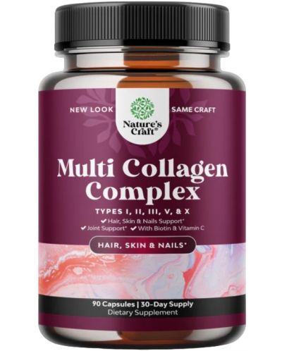 Multi Collagen Complex, 90 капсули, Nature's Craft - 1