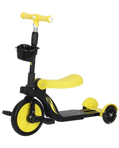 Мултифункционална триколка 3 в 1 Ocie - Балансиращо колело, тротинетка и скутер Fire, жълта - 1