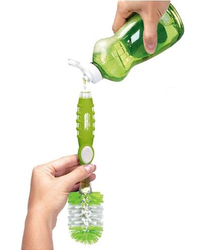 Четка за почистване на шишета и биберони - Munchkin, зелена - 2