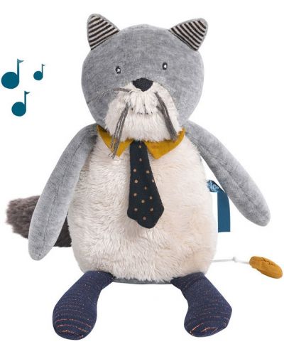 Музикална играчка Moulin Roty Les Moustaches - Коте Ferdinand