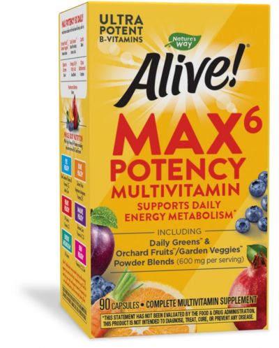 Alive Max6 Potency Multivitamin, 90 капсули, Nature's Way - 1