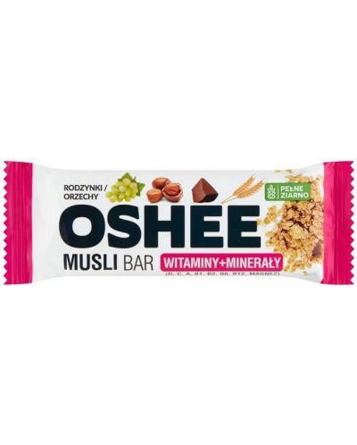 Мюсли бар с фъстъци, лешници и витамини, 40 g, Oshee - 1