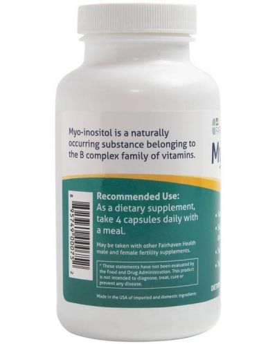 Myo-Inositol, 120 капсули, Fairhaven Health - 3