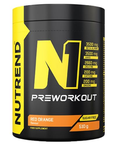 N1 Pre-Workout, червен портокал, 510 g, Nutrend - 1